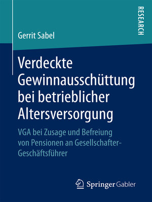 cover image of Verdeckte Gewinnausschüttung bei betrieblicher Altersversorgung